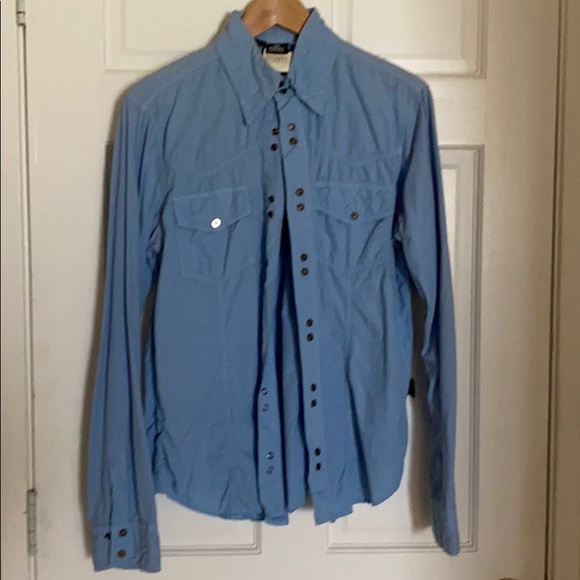 Versace button down Shirt distressed in blue - Picture 2 of 16